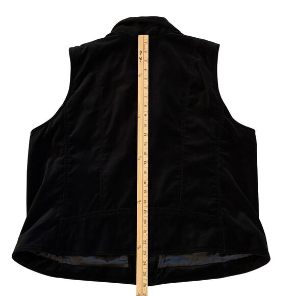 Vtg Lauren Ralph Lauren Vest Jacket Womens Size 2XL Black Velour Velvet Classy - Picture 8 of 9